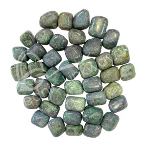 (CLOSE OUT) TUMBLED STONES - RUBY ZOISITE WITH MICA 20-30 MM