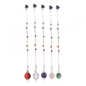 Mixed Stones Ball Pendulum with Chakra Chain