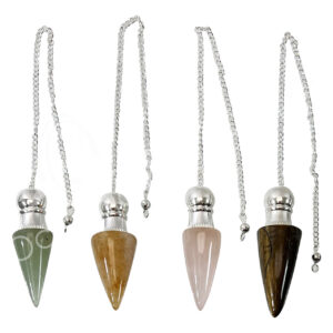 PENDULUM - CHAMBER MIXED STONES PLAIN CHAIN 9"L