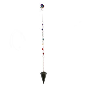 PENDULUM - HEXAGONAL HEMATITE CHAKRA CHAIN WITH CHIPS 12.5"L