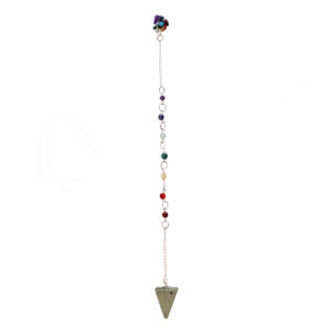 PENDULUM - HEXAGONAL PYRITE CHAKRA CHAIN WITH CHIPS 10"L