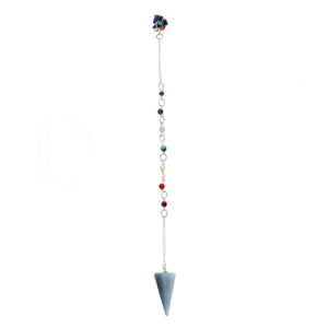 Hexagonal Anglelite Pendulum with Chakra Chain and Chips