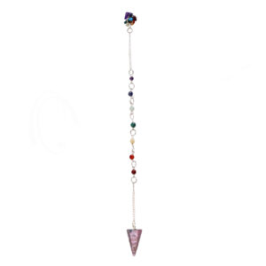PENDULUM - HEXAGONAL RHODONITE CHAKRA CHAIN WITH CHIPS 10"L