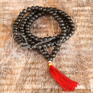 Black Tulsi Woo Japamala 36"L