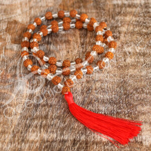 Rudraksha & Crystal Quartz Japamala