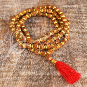 JAPAMALA - RUDRAKSHA WITH GOLDEN CAP 22-23"L