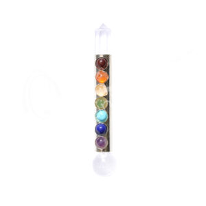 HEALING WAND - SILVER WITH CHAKRA 3.5"