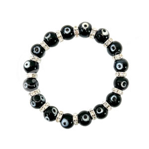 Black Glass Evil Eye Bracelet