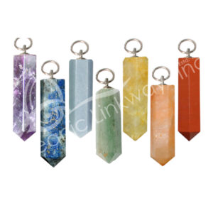 PENDANT - POINT PENCIL CHAKRA STONES (SET OF 7) 1.5"