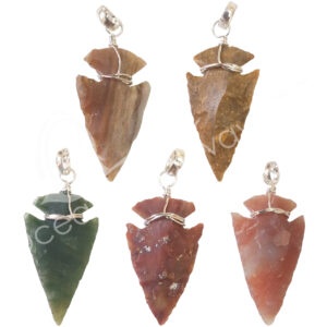 PENDANT - ARROWHEAD JASPER WIRE WRAP (PK 5) 1.5"
