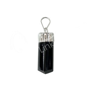 PENDANT - TOURMALINE, BLACK WITH CAP 1.5"