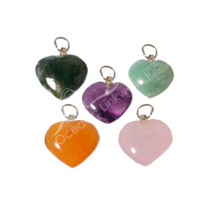 Mixed Stones Heart Pendant (Set of 50)