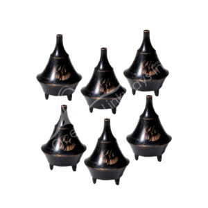 Black Brass Cone Incense Holder (Pack of 6)