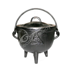 Iron Cast Cauldron Triquetra Design