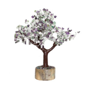Mix of Amethyst, Crystal Quartz and Green Aventurine Gem Tree 500 Beads