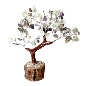 GEM TREE 7.5" - AMETHYST, CRYSTAL QUARTZ, GREEN AVENTURINE 100 BEADS