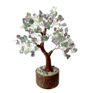 Green Aventurine, Crystal Quartz and Amethyst Gem tree (160 Beads)
