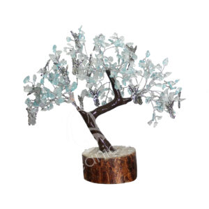 Blue Topaz and Crystal Quartz Gem Tree with Angel Charms (300 Beads)
