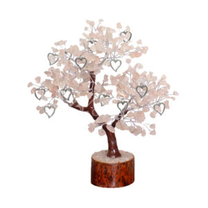 Rose Quartz Gem Tree with Heart Charms (160 Beads)
