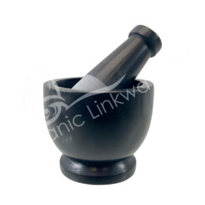 MORTAR & PESTLE - SOAPSTONE, BLACK 3"