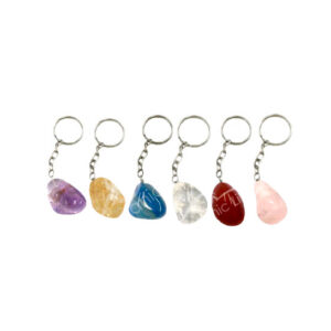 Mixed Tumbled Stones Keychain