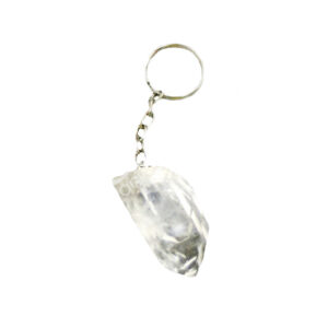 Crystal Quartz Point Keychain