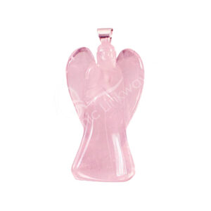Rose Quartz Angel Pendant 1.25-1.5"