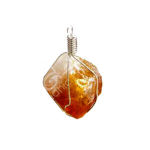 Citrine Cage Point Pendant 1.75-2"