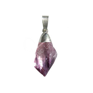 Amethyst with Cap Rough Point Pendant 1.25-1.5"