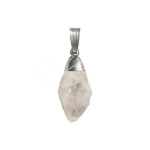 Crystal Quartz Rough Point Pendant with Cap 1.25-1.75"