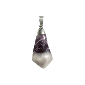 Chevron Amethyst Diamond Shape Pendant 1.5-1.75"