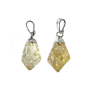 Citrine Diamond Shape Pendant 0.75-1.25"