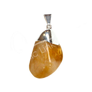 Citrine Tumbled Stone Cap Pendant