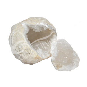 Cracked White Calcite Geode