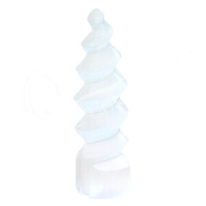 Selenite Twisted Obelisk