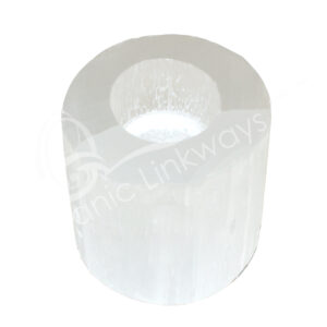Selenite Cylinder-Shaped Tealight Holder