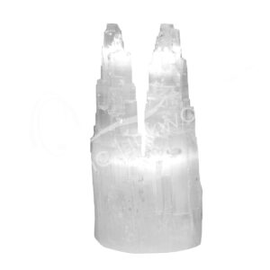 LAMP - SELENITE DOUBLE ICEBERG NO CORD 12-14"H