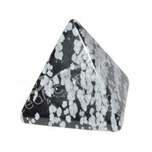 Polished Smooth Snowflake Obsidian Pyramid