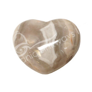 Polished Gray Lace Agate Agate Heart
