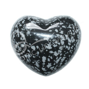 Polished Snowflake Obsidian Heart