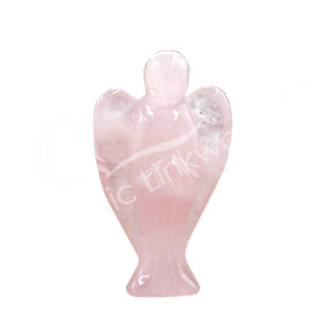 Polished Rose Quartz Angel Carving