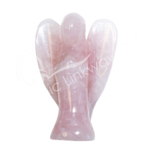 Polished Rose Quartz Angel Carving