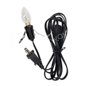 Electric Black Cord for Lamp with Small Socket