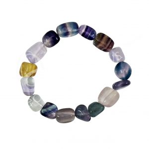 BRACELET - TUMBLED STONES FLUORITE (12-15 MM) 7-7.5"