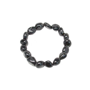Black Obsidian Tumbled Stones Bracelet (12-15 mm) 7-7.5"