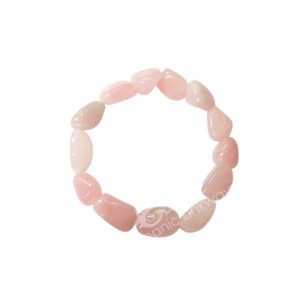 BRACELET - TUMBLED STONES ROSE QUARTZ (12-15 MM) 7-7.5"