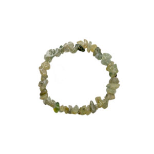 BRACELET - CHIPS PREHNITE WITH RUTILE (5-8 MM) 7.5"