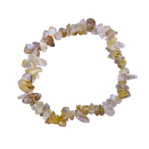 BRACELET - CHIPS RUTILATED QUARTZ (5-8 MM) 7.5"