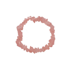 BRACELET - CHIPS ROSE QUARTZ (5-8 MM) 7.5"