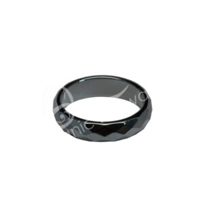 Magnetic Faceted Hematite Ring